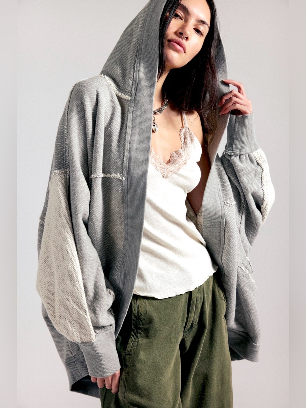 Free People x We The Free Forever Yours Cardi in Heather Grey
